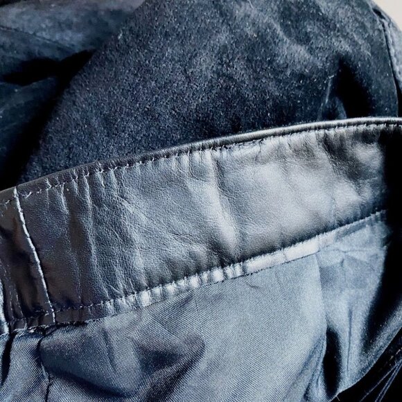 Vintage Eaton's Black Suede Relaxed Fit High Waist Pants M - Picture 5 of 6